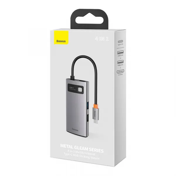 Hub 4v1 Baseus Metal Gleam Series, USB-C na USB 3.0 USB 2.0 HDMI USB-C PD Varianta: uniwersalny
