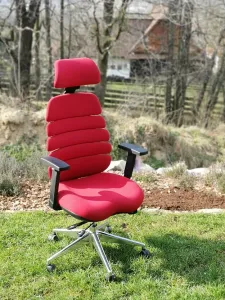 MERCURY Ergonomická kancelárska stolička SPINE červená, s opierkou hlavy