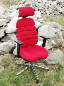MERCURY Ergonomická kancelárska stolička SPINE červená, s opierkou hlavy