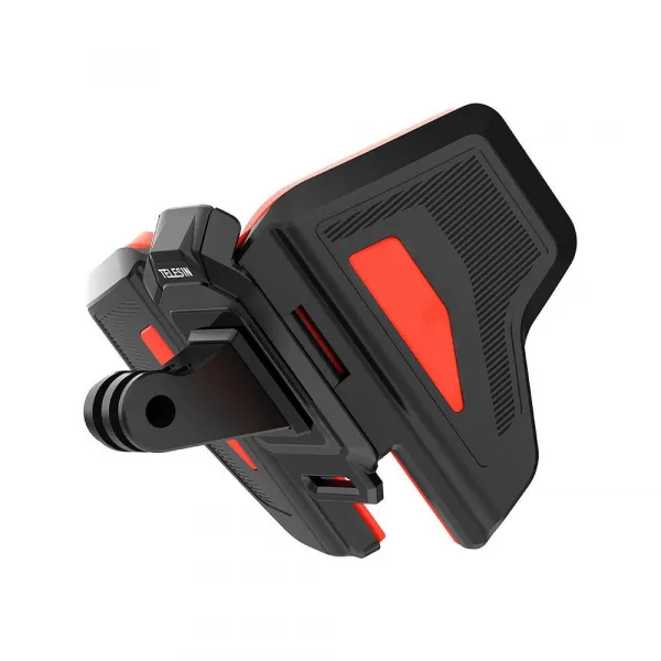 Telesin Helmet Strap držiak na prilbu pre športové kamery, čierny/červený (GP-HBM-MT2)