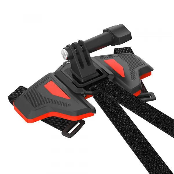 Telesin Helmet Strap držiak na prilbu pre športové kamery, čierny/červený (GP-HBM-MT2)