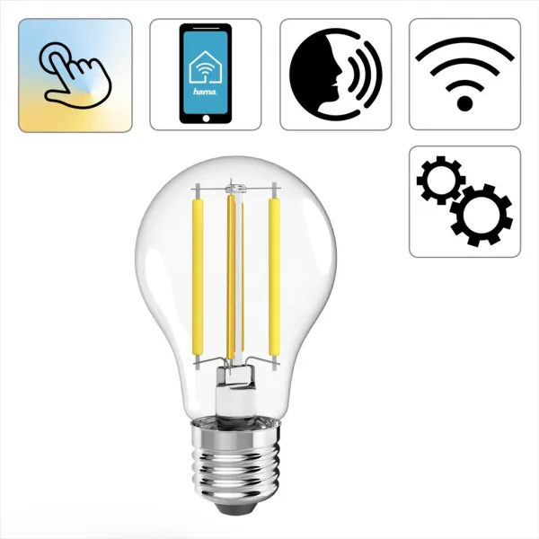 Hama SMART WiFi LED žiarovka, E27, 7 W,  stmievateľná 85395200