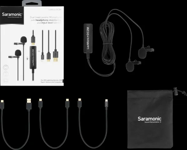 Saramonic LavMicro+DC Lavalier Mic (iOS devices, Android devices and Mac/PC)...