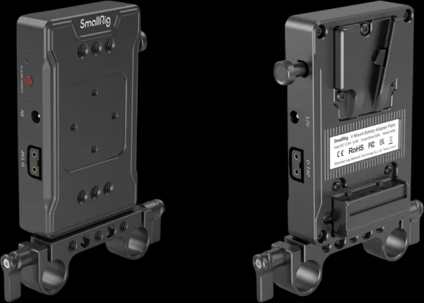 SmallRig 3498 Battery Adapter Plate V-Mount (Basic Version) with Dual Rod Clamp