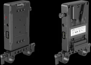 SmallRig 3498 Battery Adapter Plate V-Mount (Basic Version) with Dual Rod Clamp