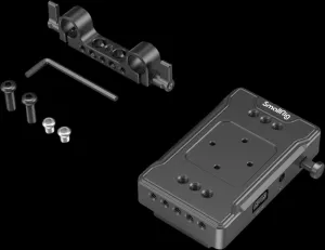 SmallRig 3498 Battery Adapter Plate V-Mount (Basic Version) with Dual Rod Clamp