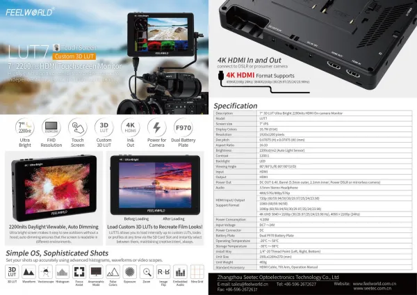 Feelworld monitor LUT7 14722