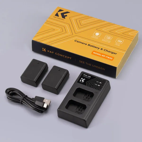 K&F Concept Dvojitá batéria pre digitálny fotoaparát K&F FW50 1030mAh s dvojkanálovou... 22959