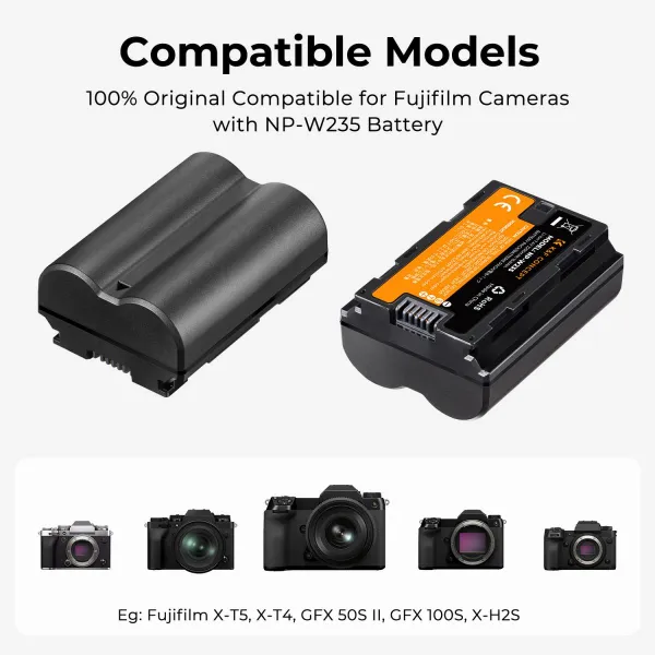 K&F Concept Dvojitá batéria pre digitálny fotoaparát K&F NP-W235 2200mAh s... 23777