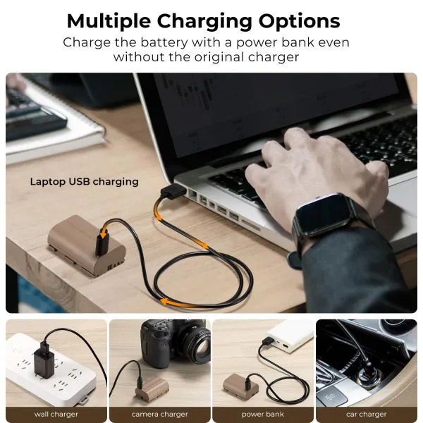 K&F Concept K&F LP-E6NH 2250mAh, batéria typu C s priamou montážou fotoaparátu 28254