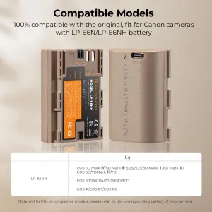 K&F Concept K&F LP-E6NH 2250mAh, batéria typu C s priamou montážou fotoaparátu 28254