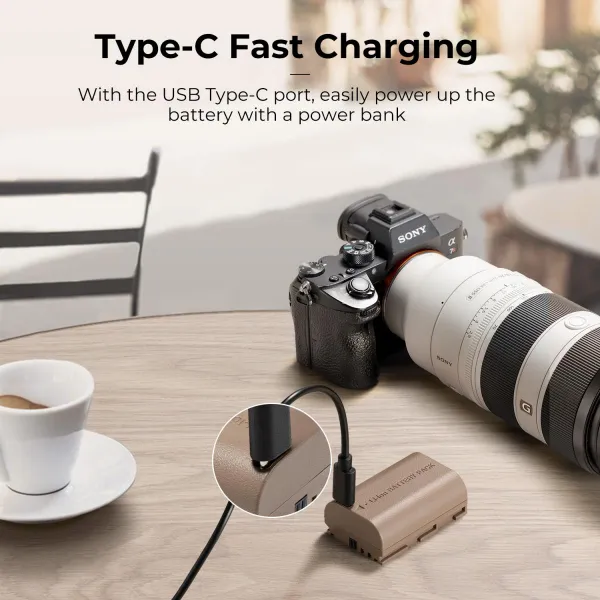K&F Concept K&F LP-E6NH 2250mAh, batéria typu C s priamou montážou fotoaparátu 28254