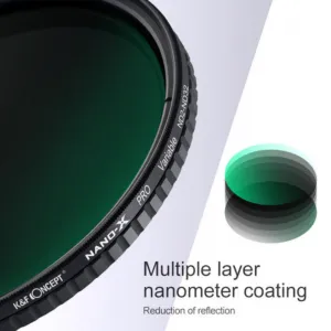 K&F Concept 77 mm XV38 Nano-X Variabilný/Fader ND Filter, ND2~ND32, W/O čierny 18599