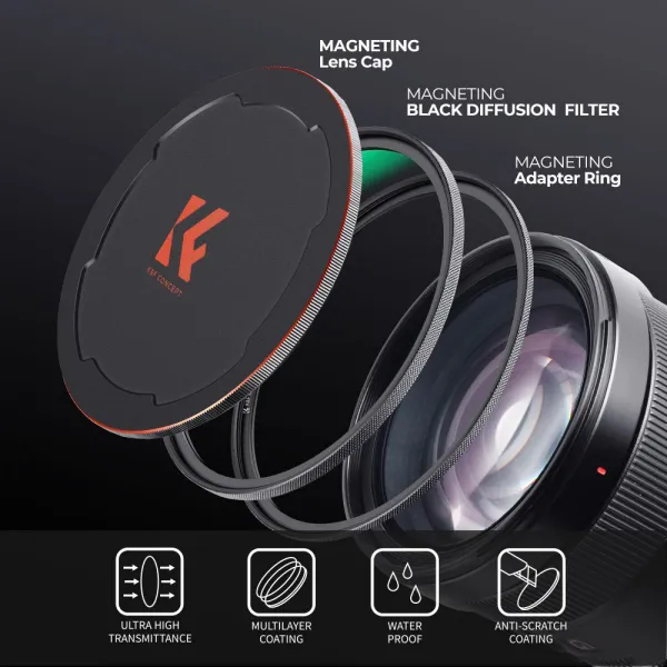 K&F Concept K&F 52MM, NANO-X-1/8 Black Mist magnetický filter, HD, vodeodolný, proti... 28323
