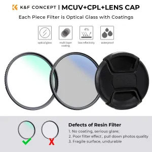 K&F Concept K&F 77 mm 2ks profesionálna súprava filtra objektívu (MCUV/CPL) + puzdro na... 28335