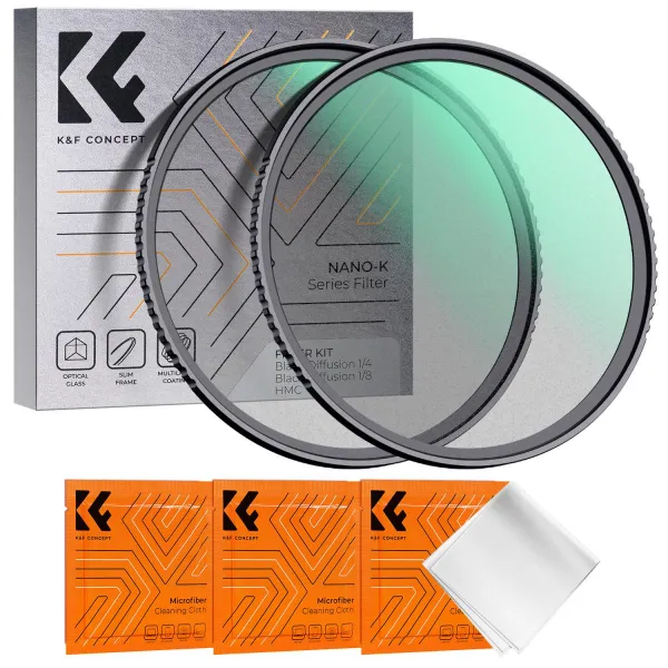 K&F Concept Čierna súprava hmlového filtra K&F 62MM K Series 1/4+1/8+3 ks čistiacich... 27777