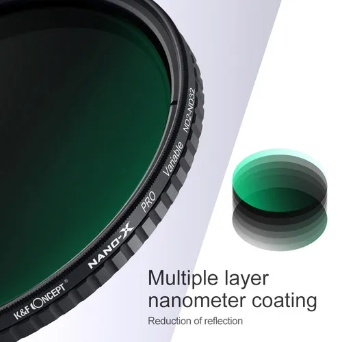 K&F Concept K&F 43MM Nano-X Variabilný/Fader ND Filter, ND2~ND32, W/O Black Cross s 3ks... 28607