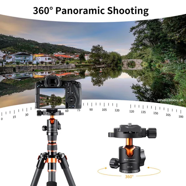 K&F Concept Guľová hlava statívu fotoaparátu s 1/4 palcovým rýchloupínacím tanierom a... 22870