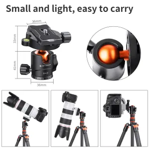 K&F Concept Guľová hlava statívu fotoaparátu s 1/4 palcovým rýchloupínacím tanierom a... 22870