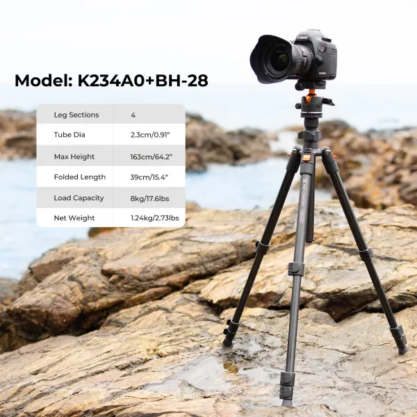 K&F Concept K&F 1,6 m ľahký hliníkový cestovný statív Kompaktný statív pre videokamery... 23768