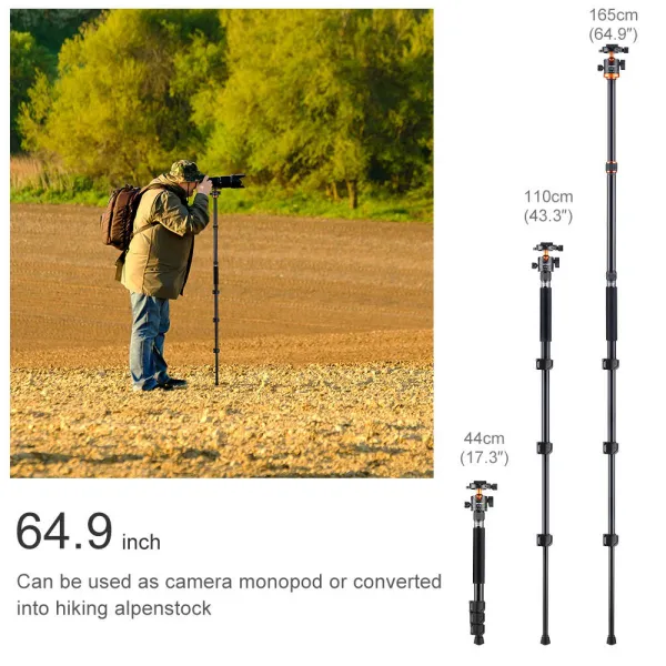 K&F Concept K&F 1,6 m hliníkový statív Odnímateľný monopod s rýchloupínacou doskou,... 23752