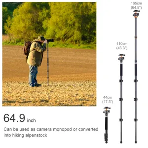 K&F Concept K&F 1,6 m hliníkový statív Odnímateľný monopod s rýchloupínacou doskou,... 23752