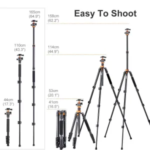 K&F Concept K&F 1,6 m hliníkový statív Odnímateľný monopod s rýchloupínacou doskou,... 23752