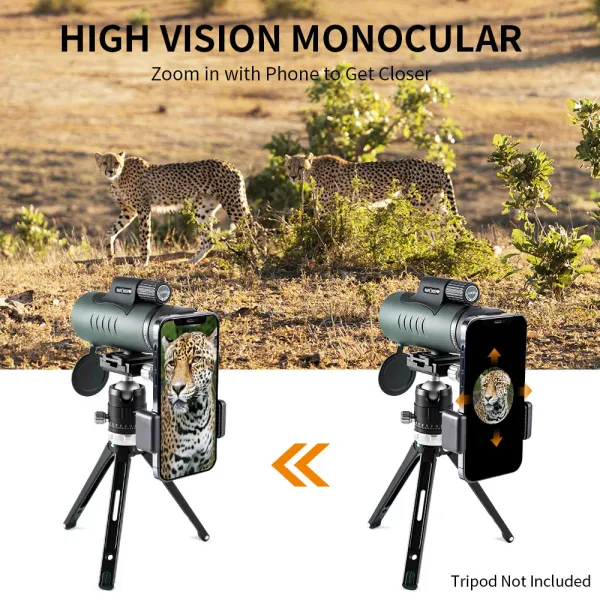 K&F Concept 12X50 BAK4 IP68 vodotesný hranolový monokulár a súprava adaptéra pre smartfón 21503