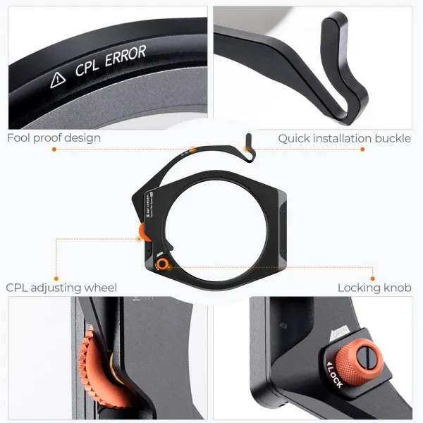 K&F Concept Špičkový systém štvorcovej konzoly K&F, so vstavaným 95 mm CPL, s... 23686