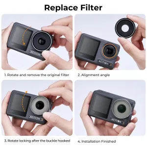 K&F Concept Sada filtrov DJI Osmo Action 3 4ks HD (ND4+ND8+ND16+ND32) 21514