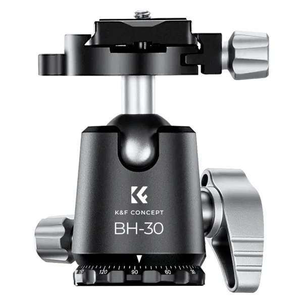 K&F Concept K&F kovová 30 mm statívová guľová hlava, hmotnosť 295 g, CNC proces s... 27788