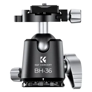K&F Concept K&F kovová 36mm statívová guľová hlava, hmotnosť 295 g, CNC proces s... 27804