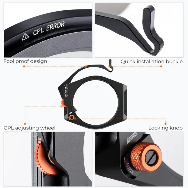 K&F Concept Špičkový systém štvorcovej konzoly K&F KF so vstavaným 95 mm CPL, Nano X... 28576