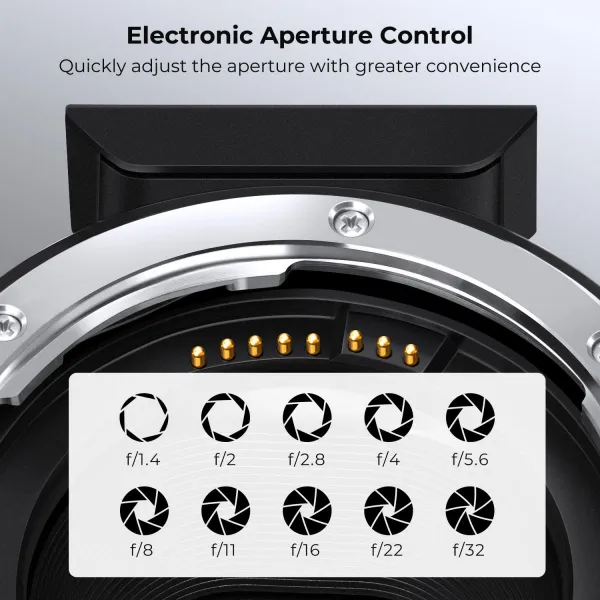 K&F Concept Elektronické automatické zaostrovanie K&F bajonet Canon EF/EF-S na EOS M s... 28341