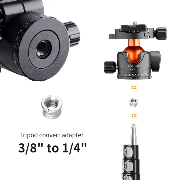 K&F Concept K&F Profesionálna 35 mm kovová statívová guľová hlava otočná panoramatická... 22912