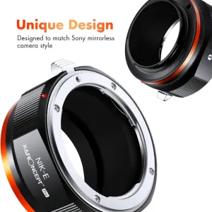 K&F Concept Adaptér K&F Nikon na Sony pre Nikon AI F Mount Lens na E NEX Mount... 23789