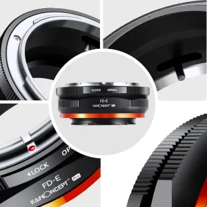 K&F Concept K&F adaptér na uchytenie objektívu FD na E pre držiak objektívu Canon FD FL... 23787