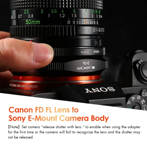 K&F Concept K&F adaptér na uchytenie objektívu FD na E pre držiak objektívu Canon FD FL... 23787