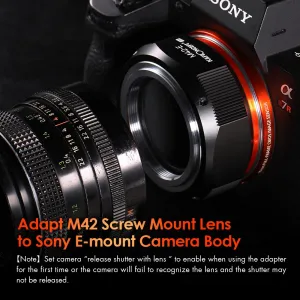 K&F Concept Objektív K&F M42 k fotoaparátu Sony NEX E-Mount pre Sony Alpha NEX-7 NEX-6... 23793