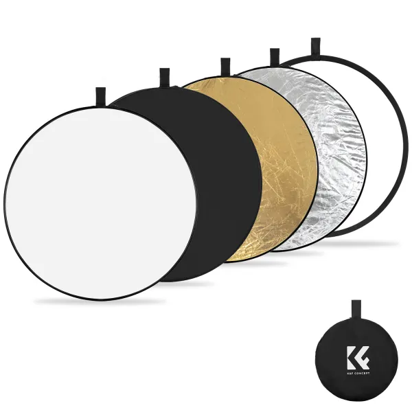 K&F Concept K&F 56 cm okrúhly reflektor Svetelný difúzor 5 v 1 skladací multidisk s taškou 30859