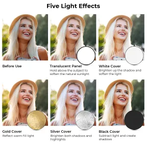 K&F Concept K&F 80 cm okrúhly reflektor Svetelný difúzor 5 v 1 skladací multidisk s taškou 30866