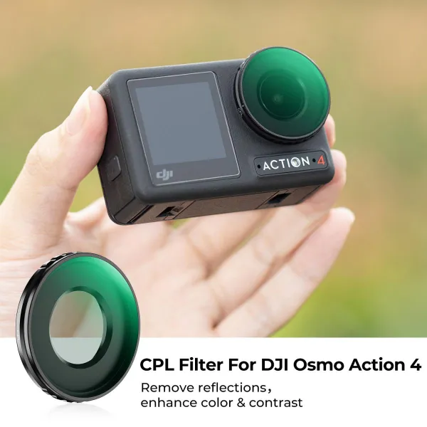 K&F Concept CPL, DJI Osmo Action 4, Objektív HD, jedna strana potiahnutá antireflexnou... 31181