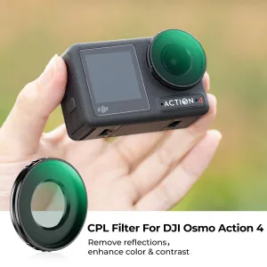 K&F Concept CPL, DJI Osmo Action 4, Objektív HD, jedna strana potiahnutá antireflexnou... 31181