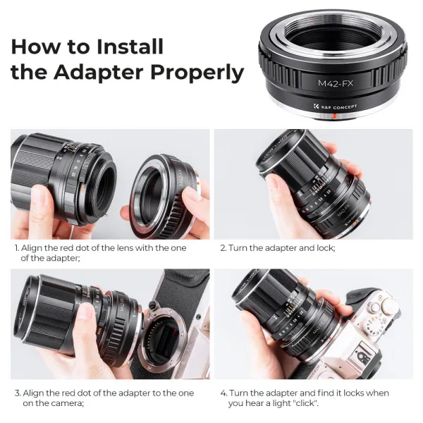 K&F Concept VYSOKO PRESNÝ DRŽÁK ADAPTÉRA OBJEKTOV, M42-FX 31185