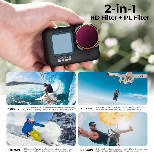 K&F Concept Sada filtrov akčnej kamery 4ks HD (ND8/PL+ND16/PL+ND32/PL+ND64/PL) s... 31150