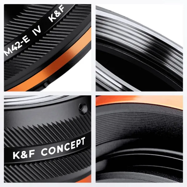 K&F Concept KF, M10106, VYSOKO PRESNÝ ADAPTÉR OBJEKTOV, Antireflexný, M42-NEX IV PRO 31128