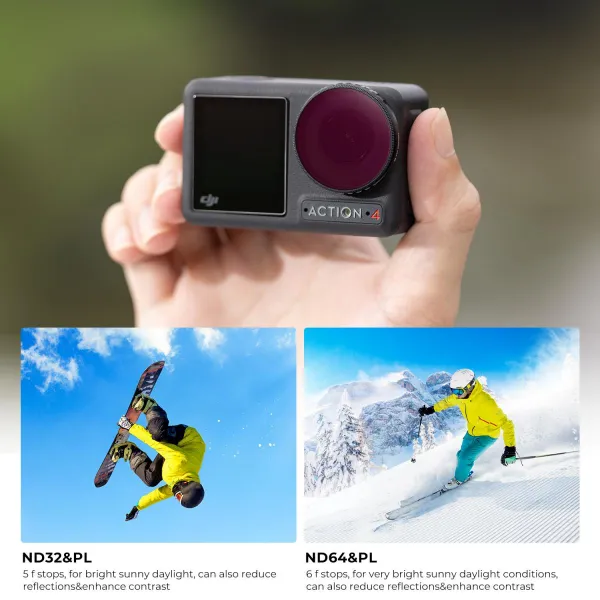 K&F Concept Sada filtrov DJI Osmo Action 4 ND&PL ND8&PL+ND16&PL+ND32&PL+ND64&PL 4... 31141