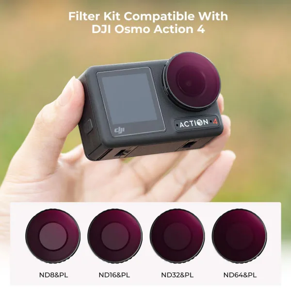 K&F Concept Sada filtrov DJI Osmo Action 4 ND&PL ND8&PL+ND16&PL+ND32&PL+ND64&PL 4... 31141