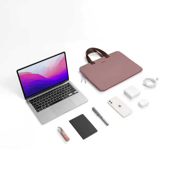 tomtoc Light-A21 Dual-color Slim Laptop Handbag, 13,5 Inch - Raspberry TOM-A21D3P1