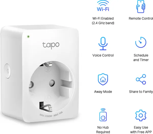 TP-link Tapo P100 (2-pack) WiFi múdra zásuvka, 10A